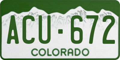CO license plate ACU672