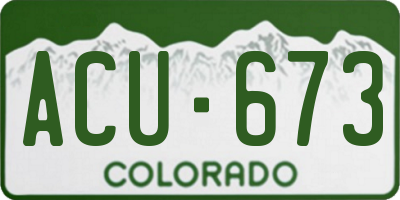CO license plate ACU673