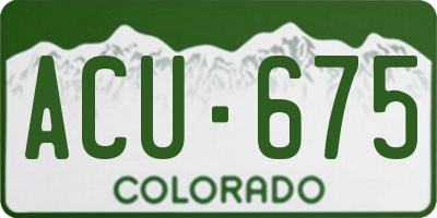 CO license plate ACU675