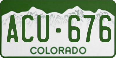 CO license plate ACU676