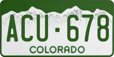 CO license plate ACU678
