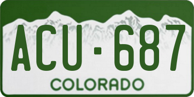 CO license plate ACU687