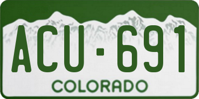 CO license plate ACU691