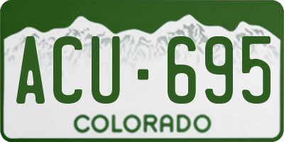 CO license plate ACU695