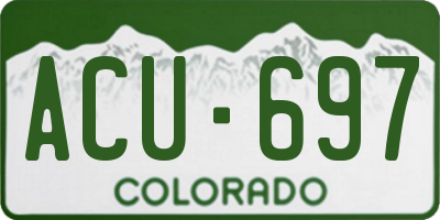 CO license plate ACU697