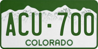 CO license plate ACU700