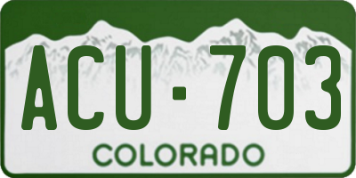 CO license plate ACU703