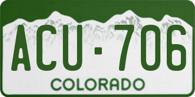 CO license plate ACU706