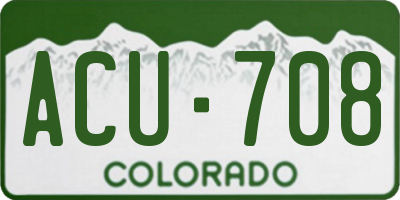 CO license plate ACU708