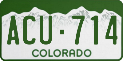 CO license plate ACU714