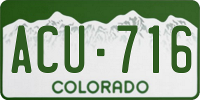 CO license plate ACU716