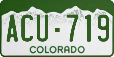 CO license plate ACU719