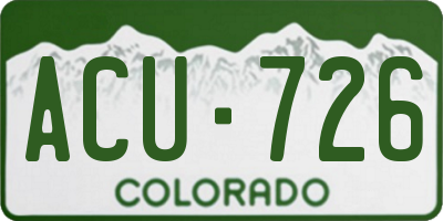 CO license plate ACU726
