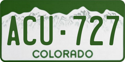 CO license plate ACU727