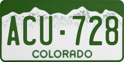 CO license plate ACU728