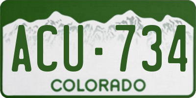 CO license plate ACU734
