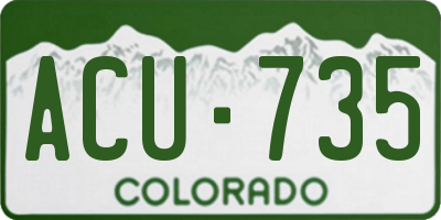 CO license plate ACU735