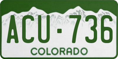 CO license plate ACU736