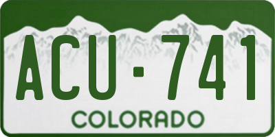 CO license plate ACU741