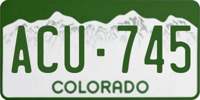 CO license plate ACU745