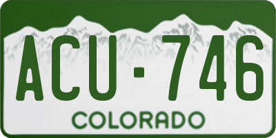 CO license plate ACU746