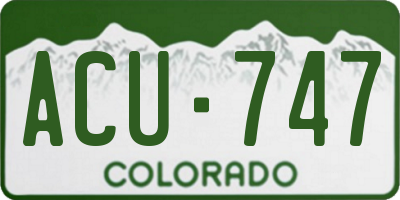CO license plate ACU747