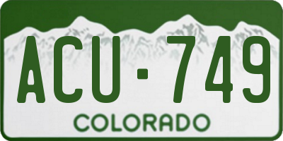 CO license plate ACU749