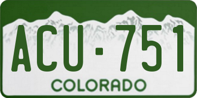 CO license plate ACU751