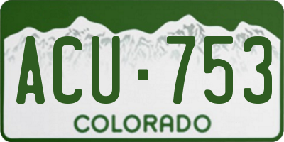 CO license plate ACU753