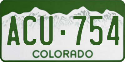 CO license plate ACU754