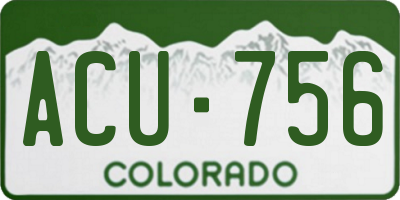 CO license plate ACU756