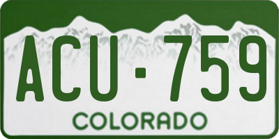 CO license plate ACU759