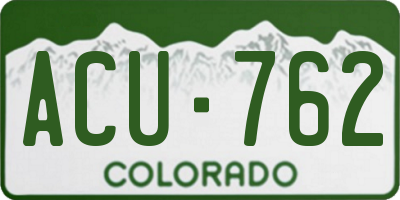 CO license plate ACU762