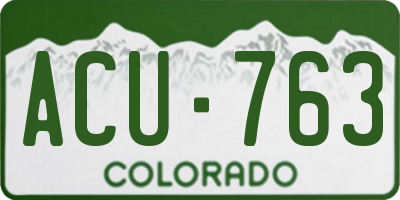 CO license plate ACU763