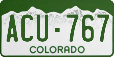 CO license plate ACU767