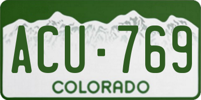 CO license plate ACU769