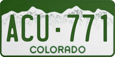 CO license plate ACU771