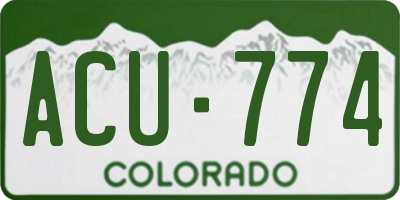 CO license plate ACU774