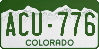 CO license plate ACU776