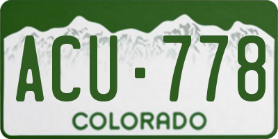 CO license plate ACU778