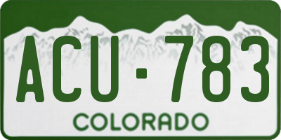 CO license plate ACU783