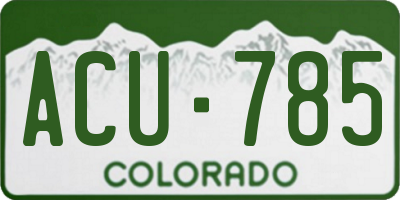 CO license plate ACU785