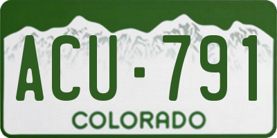 CO license plate ACU791