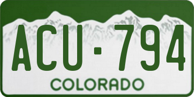 CO license plate ACU794