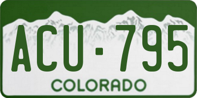 CO license plate ACU795