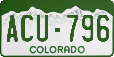 CO license plate ACU796