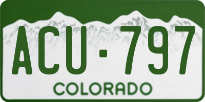 CO license plate ACU797