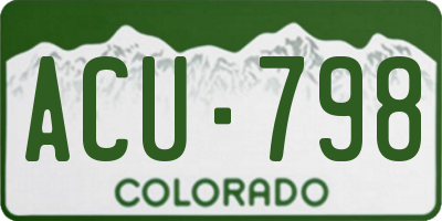 CO license plate ACU798
