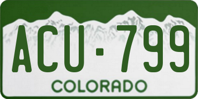 CO license plate ACU799
