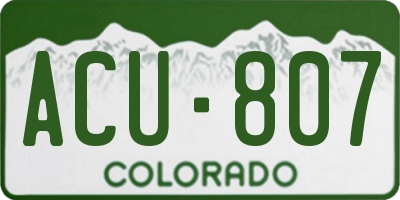 CO license plate ACU807